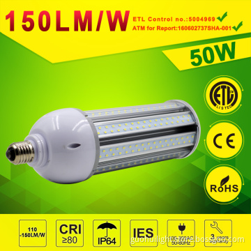 ETL DLC Approval LED Corn lamp 50W 150lm/w super bright led corn lamp